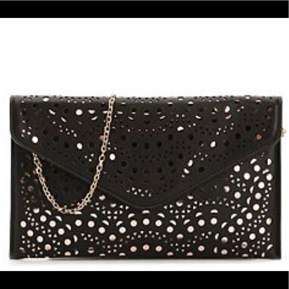Black Laser Cut Clutch - Picture 2 of 7